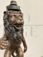 Antique bronze lion sculpture lamp from the early 1900s