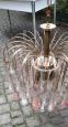 Vistosi waterfall chandelier with pink Murano glass drops, 1970s