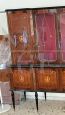 Large vintage sideboard display cabinet in mahogany with inlays
