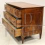 Antique Louis XVI chest of drawers in inlaid walnut and cherry, 18th century