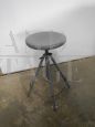 70's industrial stool in gray lacquered metal