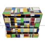 Four-drawer dresser in multicolored Murano glass