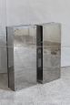 Pair of vintage metal and mirror hanging cabinets