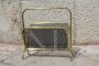 Magazine rack in brass and black lacquered metal, Italy 1970s