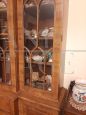 Antique English bookcase with cathedral glass doors