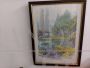 Watercolor with lake landscape signed M. Marten