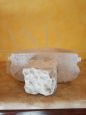 Antique style handcrafted white marble stoup