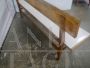 Vintage bench in cherry wood and white formica, 1950s