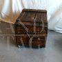 Vintage coffee table with wheels made from a wooden crate