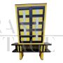 Design pantry sideboard in yellow and black glass