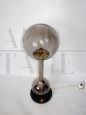 1970s modernist table lamp in smoked glass