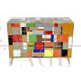 Vintage chest of drawers covered in multicolored Murano glass, 1980s