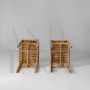 Pair of bamboo and rattan bedside tables from the 1960s, made in Italy