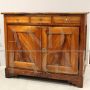 Antique Louis Philippe sideboard in walnut with three drawers, Italy 19th century