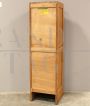 Small office bookcase filing cabinet with single rolling shutter in oak