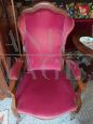 Antique mid 19th century armchair in pink velvet