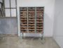 Industrial chest of drawers in iron with wooden drawers, 70s   
