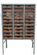 Industrial chest of drawers in iron with wooden drawers, 70s