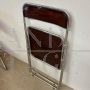 Set of 6 70s folding chairs in metal and smoked plexiglass