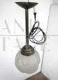 1920s pendant light in bud decorated glass