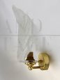 Pair of Murano glass leaf-shaped wall lights from the 70s attributed to Italamp