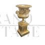 Antique-style gilded stucco column vase