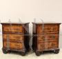 Pair of Louis XV walnut bedside tables, 18th century Italy