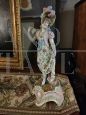 Pair of 19th century porcelain statues with characters