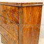 Antique Biedermeier dresser in walnut briar with drop-down top
