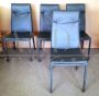 La Nuova Casa design chairs in gray leather, 2000s          