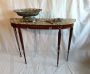 19th century antique style console table with marble top and pin legs