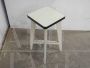 Vintage stool in fir and white formica, 1950s