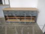 Vintage industrial wooden counter with 8 drawers