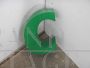 Vintage green plastic letter C from a pharmacy sign, 1980s