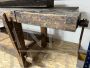 Old American carpenter's bench with side vice