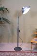 Industrial floor lamp in satin aluminum