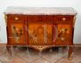 Antique Napoleon III French chest of drawers with rich inlays in precious exotic woods