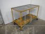 Vintage industrial trolley in yellow lacquered iron, 1960s