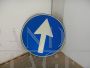 Vintage mandatory direction road sign, Italy 1995    