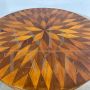 Antique round walnut table with Rolo inlay from the early 19th century