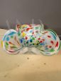 Multicolored Murano glass handkerchief bowl vase