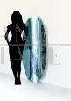 Concave blue design mirror