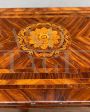 Antique Louis XVI chest of drawers with 3 drawers and floral inlay, 18th century