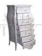 White design tallboy cabinet with shaped line