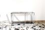 Vintage console in chromed metal and smoked glass, Italy 1970s