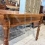 Antique extendable farmhouse Tuscan table in solid walnut, 19th century