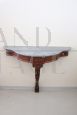 Antique carved mahogany console table with marble top, mid 19th century