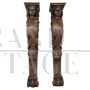 Pair of antique caryatid pilasters in walnut, early 20th century    