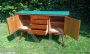 1950s sideboard with light blue glass top