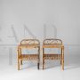 Pair of bamboo and rattan bedside tables from the 1960s, made in Italy